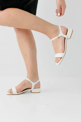 'Paris' Low Heel Sandals in Ivory FINAL SALE