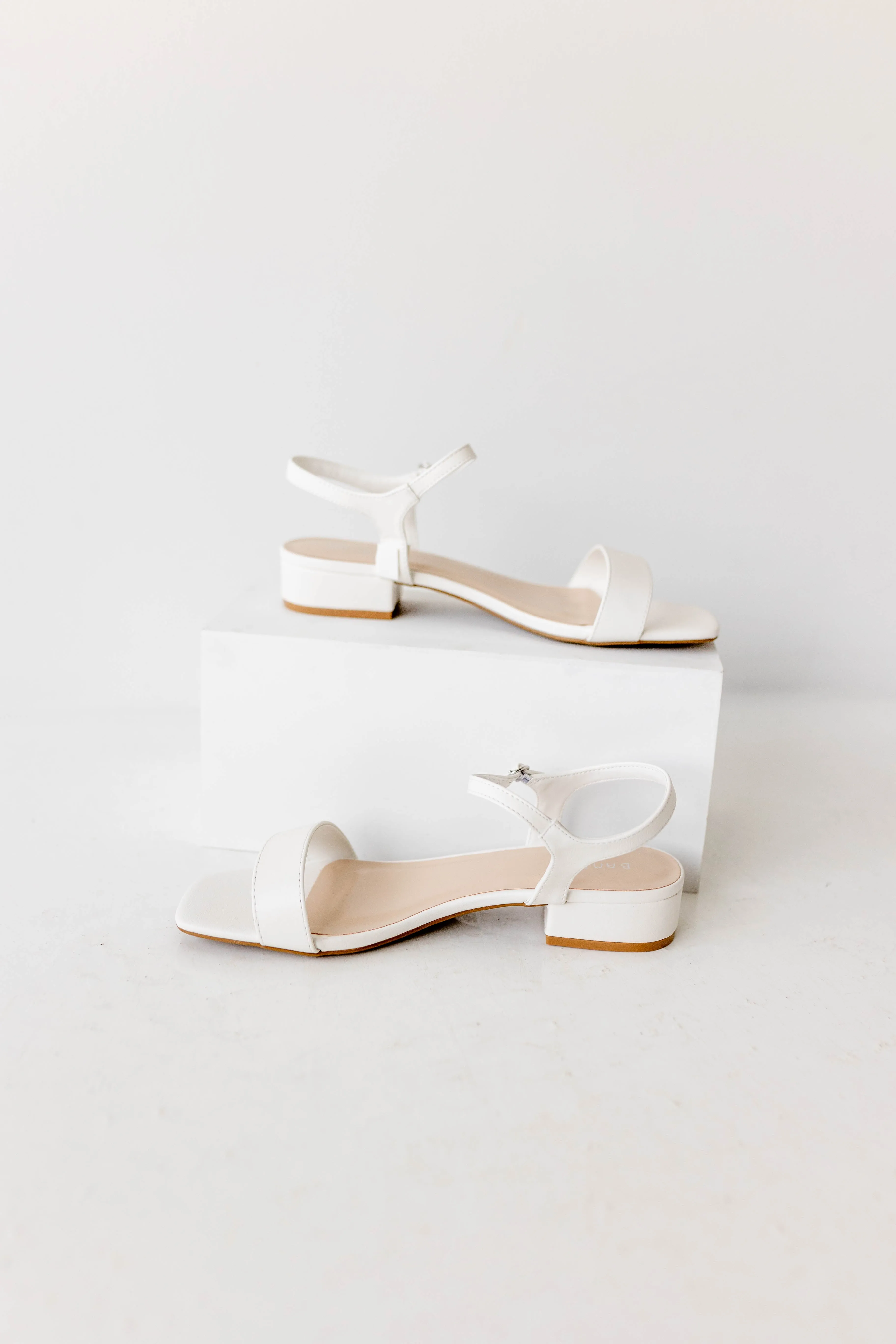 'Paris' Low Heel Sandals in Ivory FINAL SALE