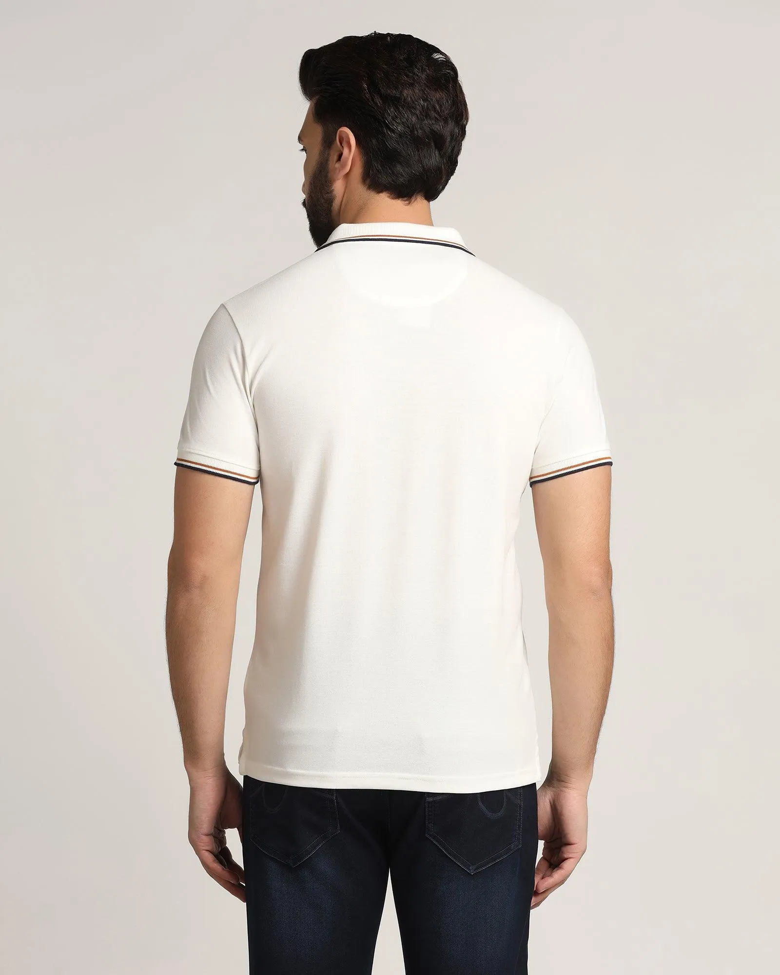 Polo Off White Solid T-Shirt - Ollie