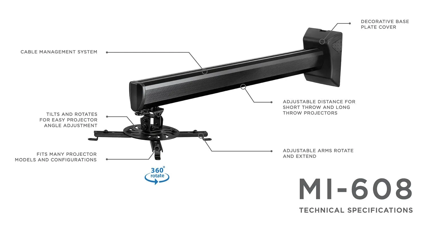 Projector Wall Mount for Short Throw & Standard Projectors