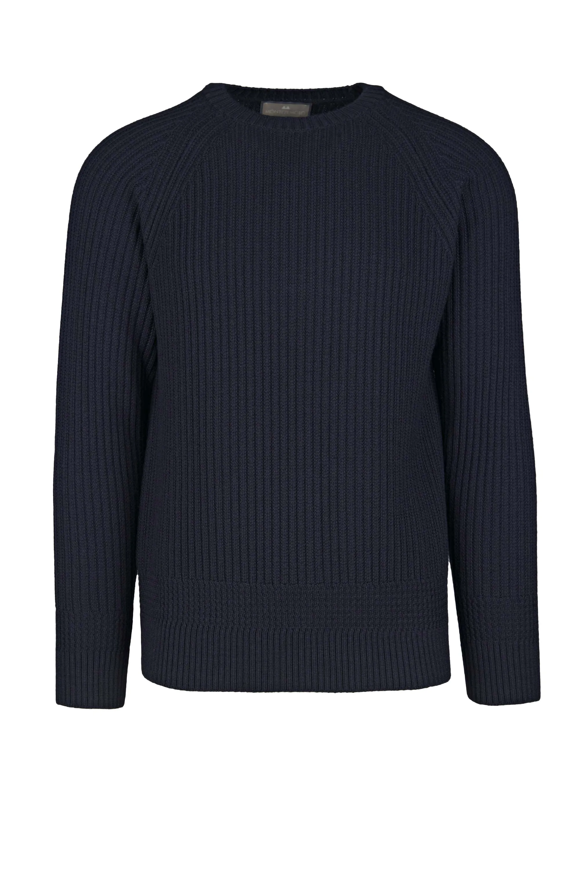 Ribbed Wool Crew Neck Raglan Sweater