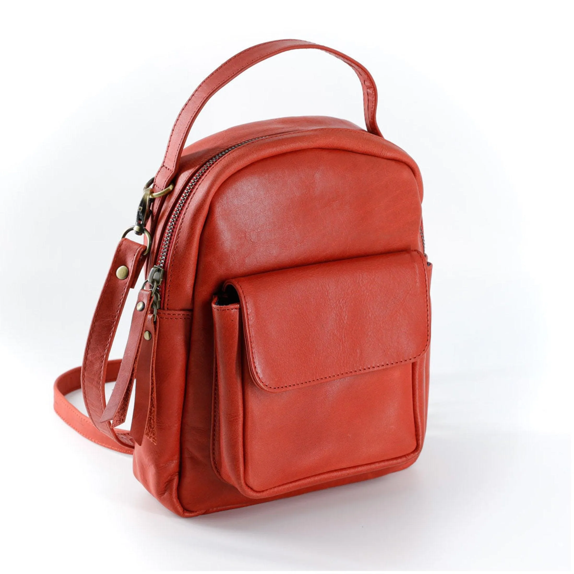 Shoulder Handbag Backpack Bags for Women Men - Crossbody School Student Bookbag Top-Handle Satchel Casual Totes (Cherry Red)