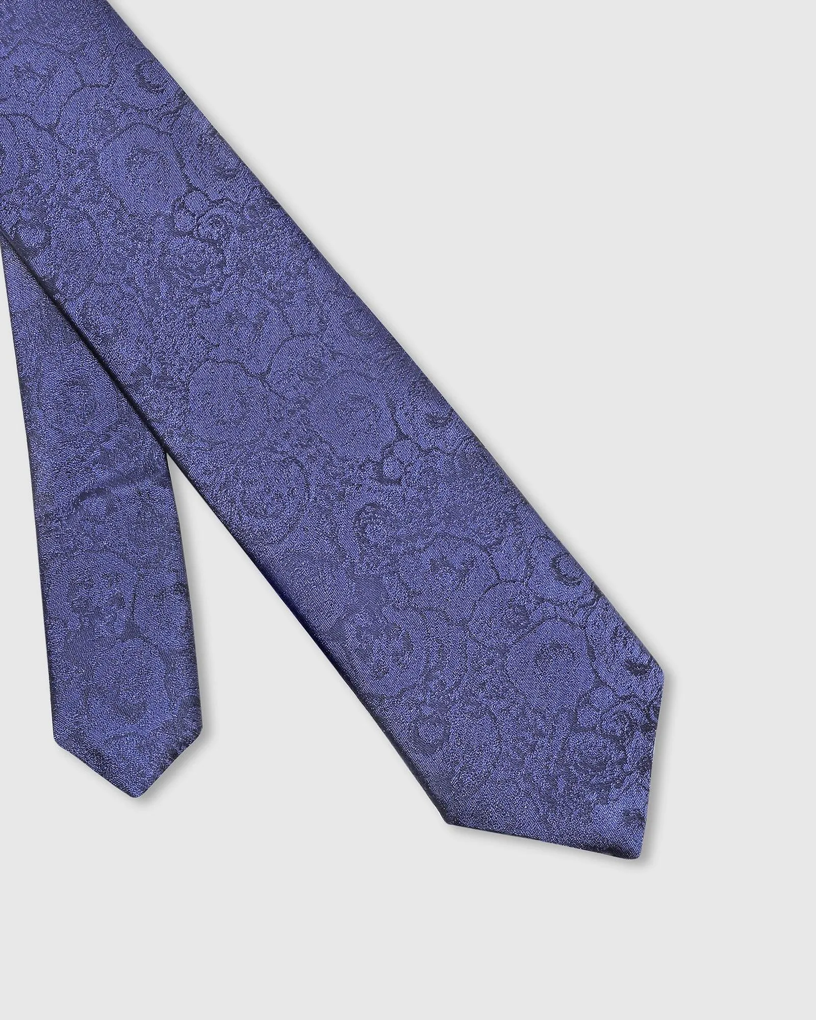 Silk Deep Navy Printed Tie - Trent