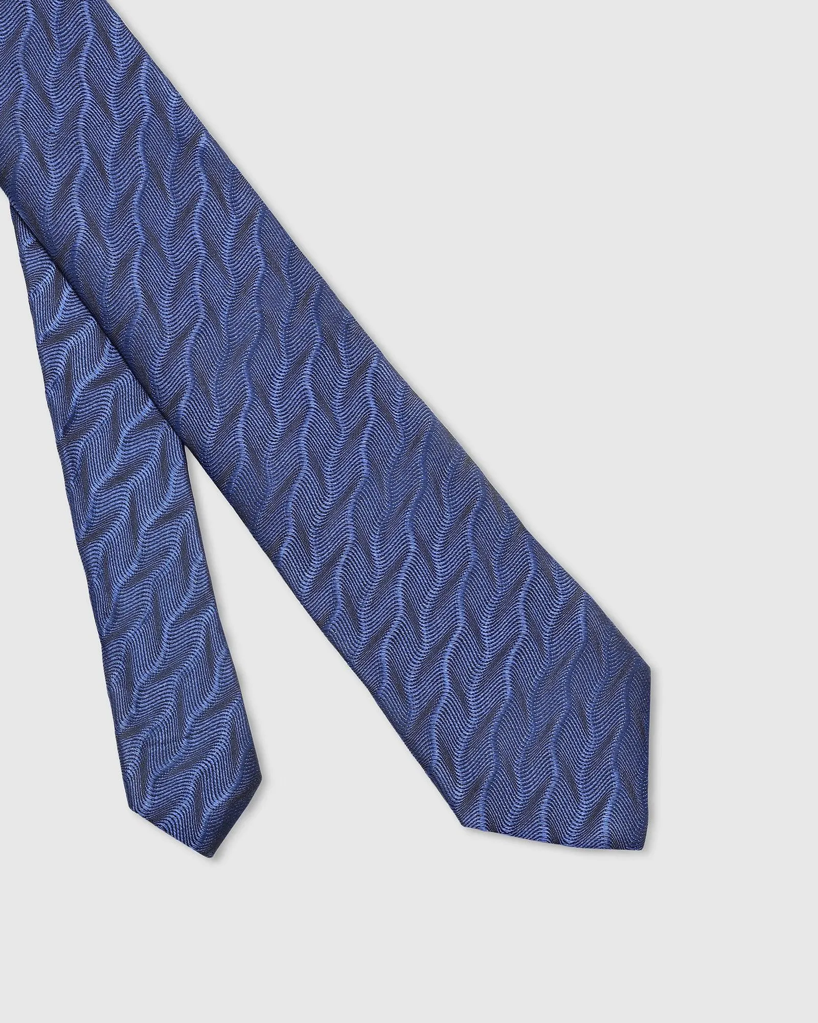 Silk Navy Printed Tie - Town