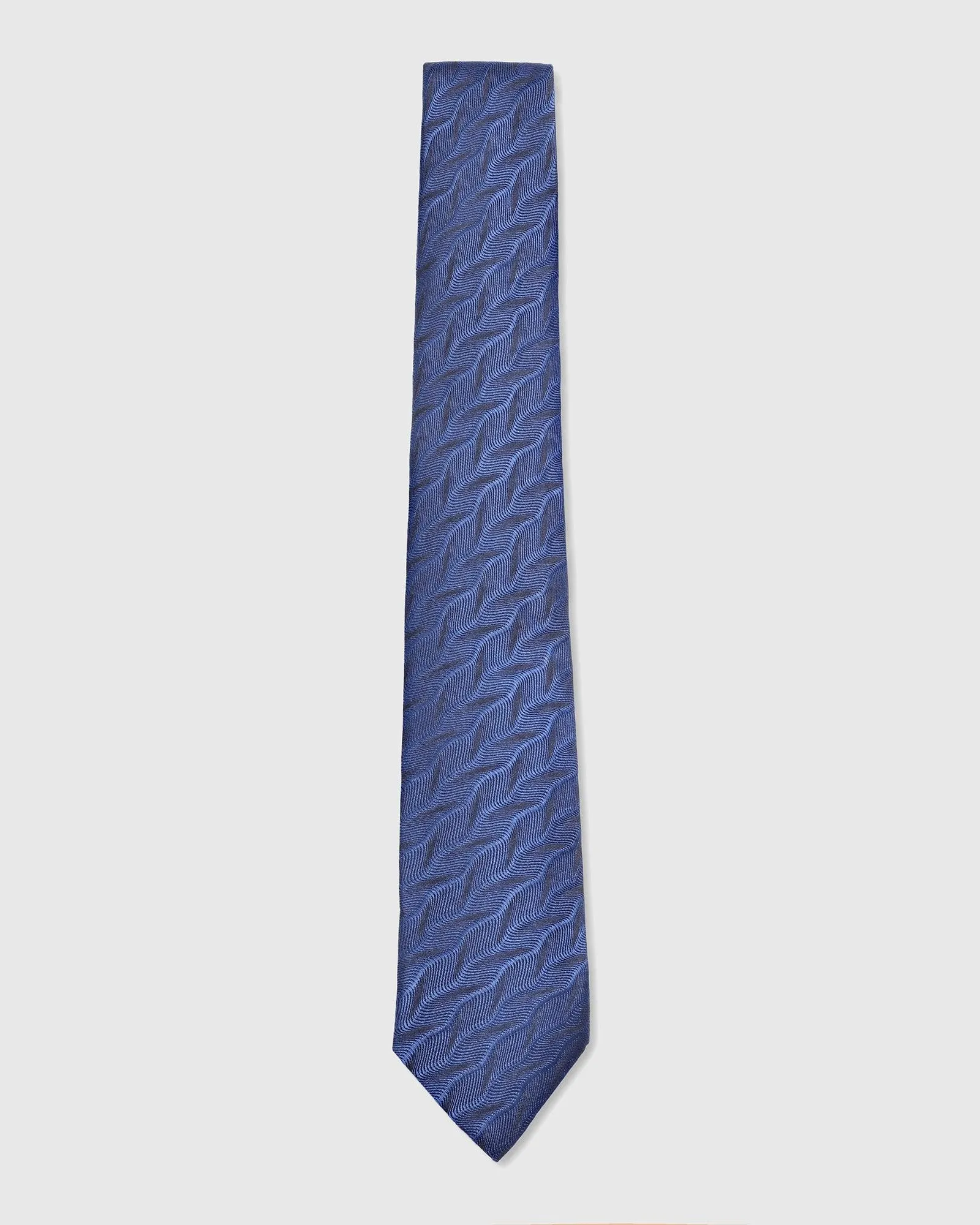 Silk Navy Printed Tie - Town