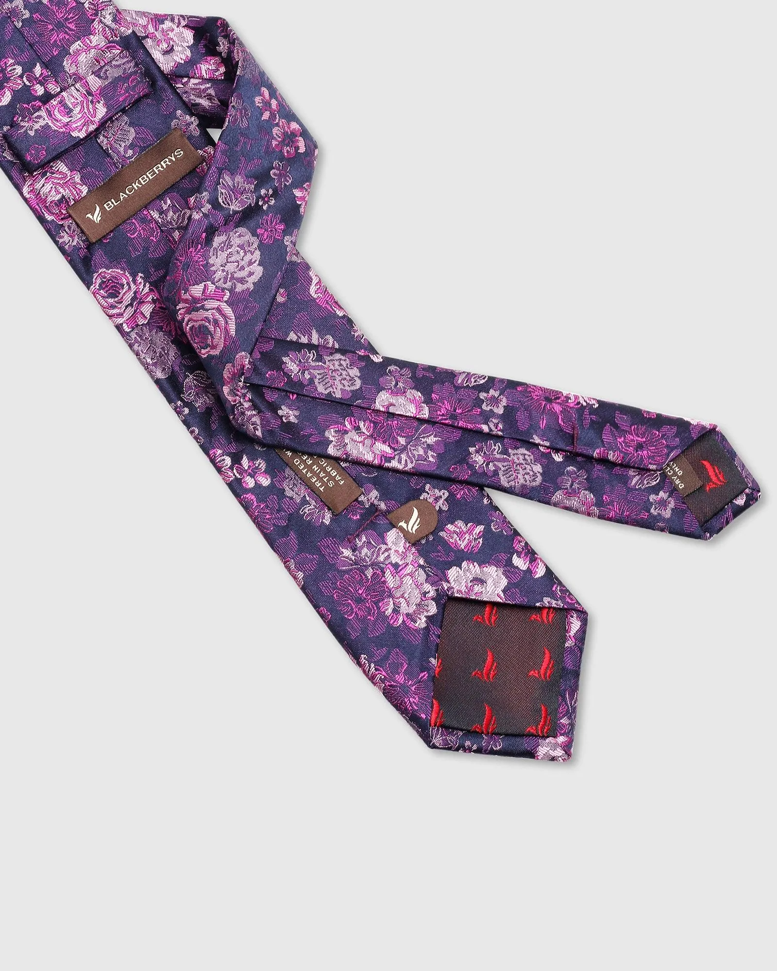 Silk Navy Printed Tie - Tucker