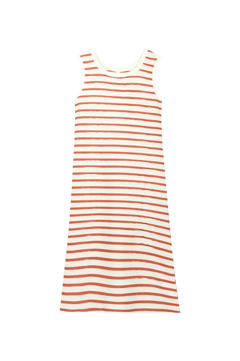 Sleeveless Red Stripe Midi Dress for Women