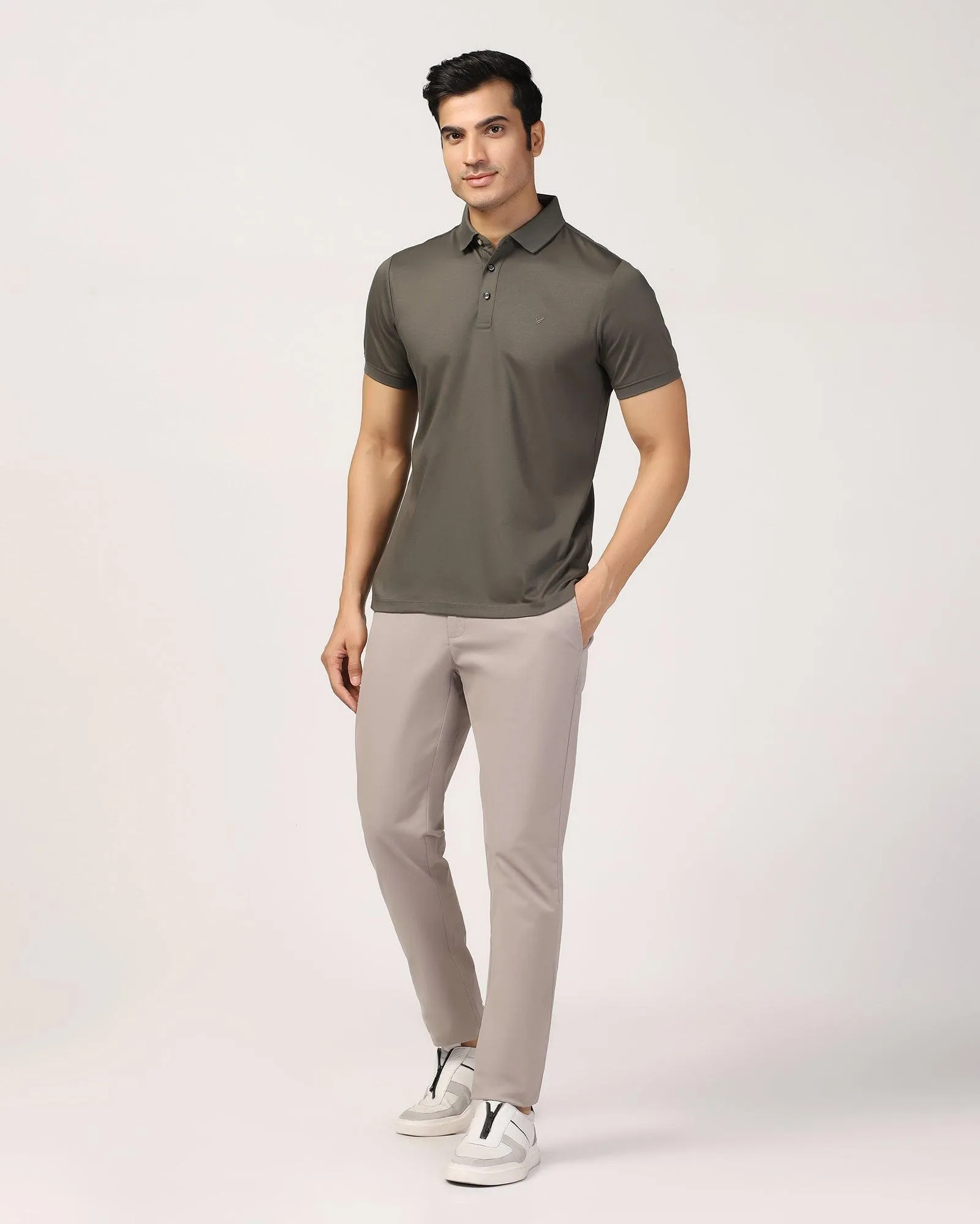 Slim Comfort B-95 Casual Grey Solid Khakis - Lab