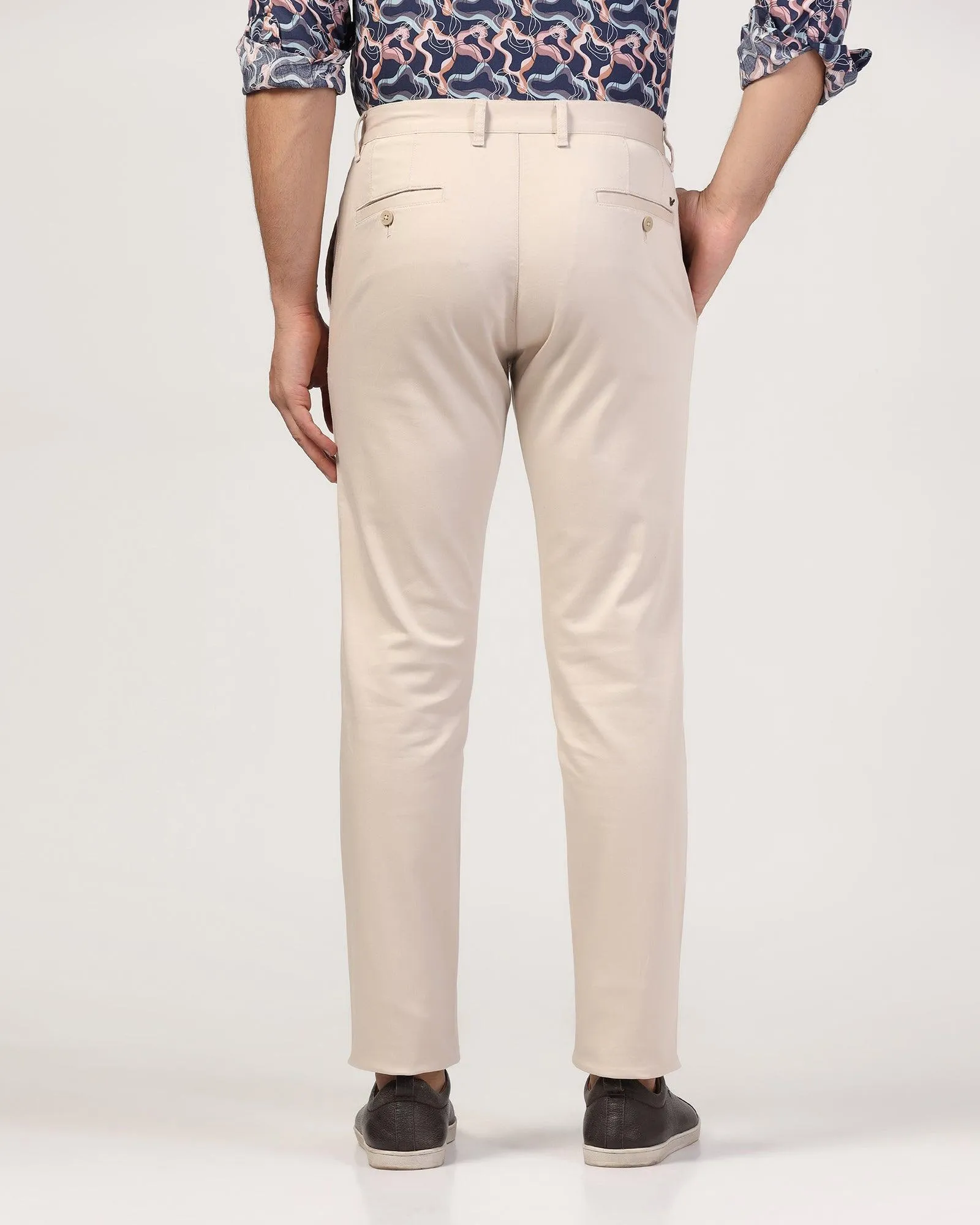 Slim Fit B-91 Casual Beige Solid Khakis - Mark