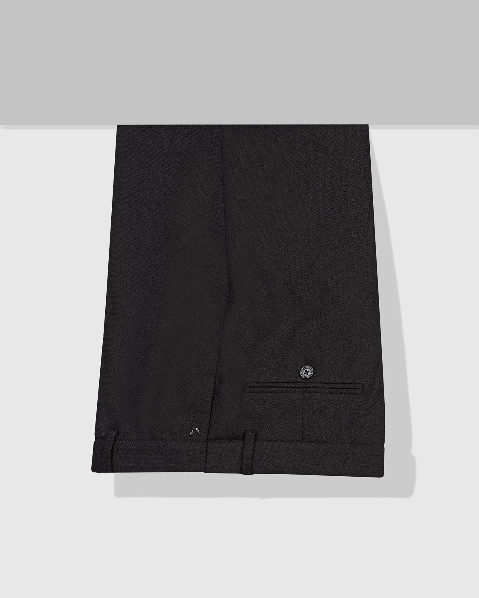 Straight B-90 Formal Black Textured Trouser - Passion