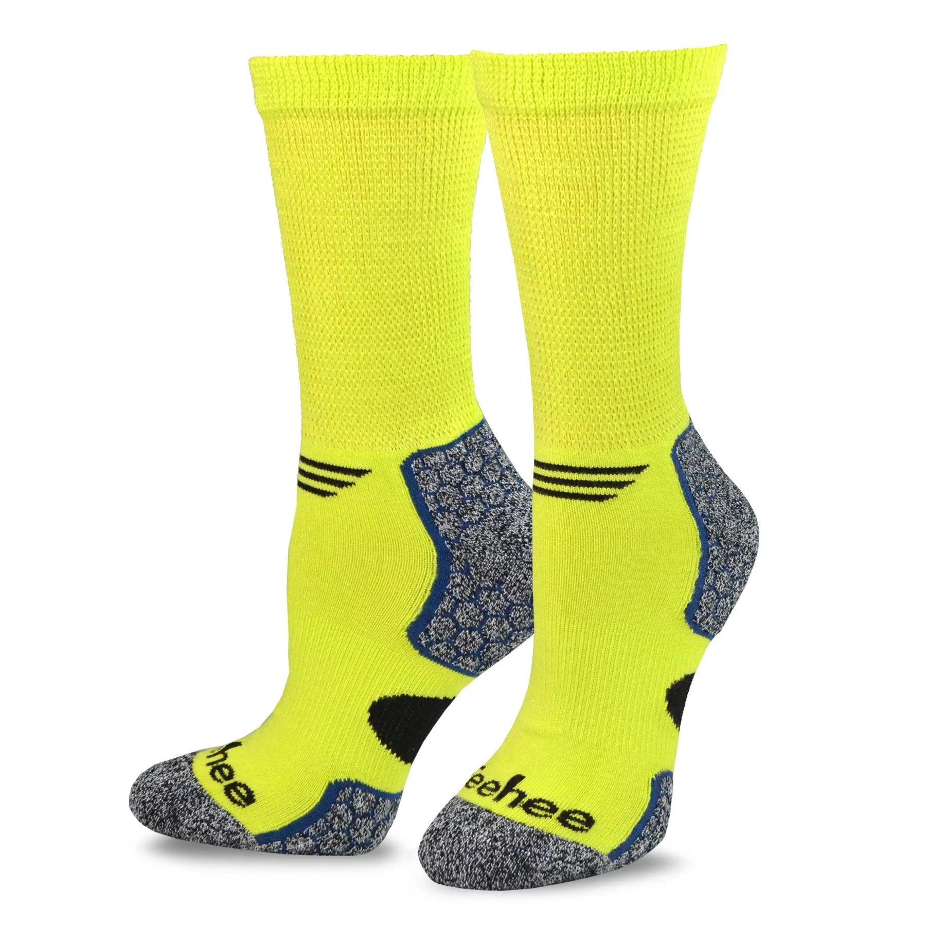 TeeHee Socks Men's Diabetic Bamboo Crew Bright 6-Pack (12029)