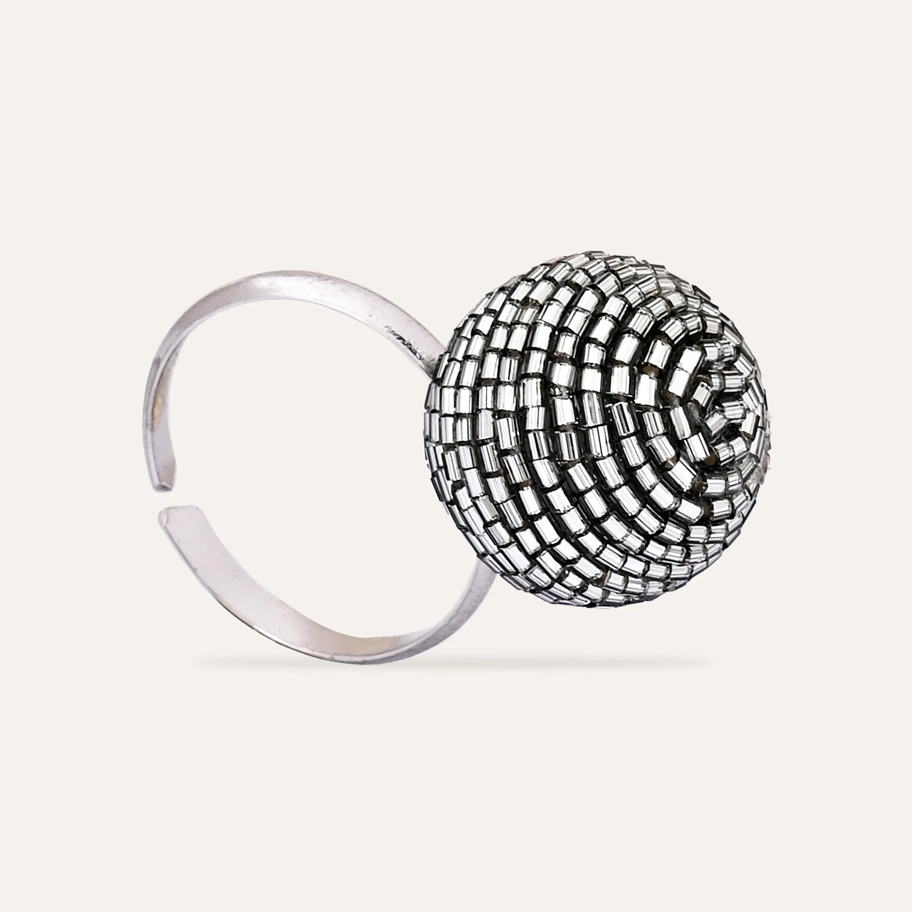 TFC Festive Stunner Silver Plated Statement Adjustable Ring