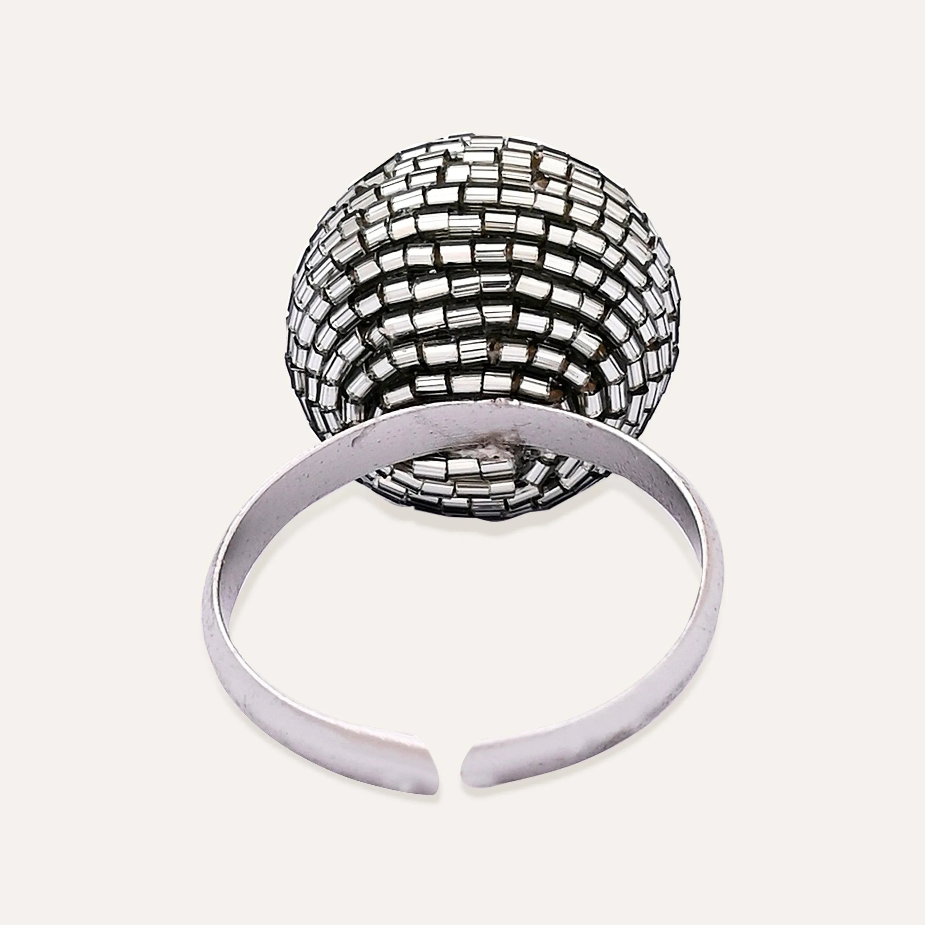 TFC Festive Stunner Silver Plated Statement Adjustable Ring