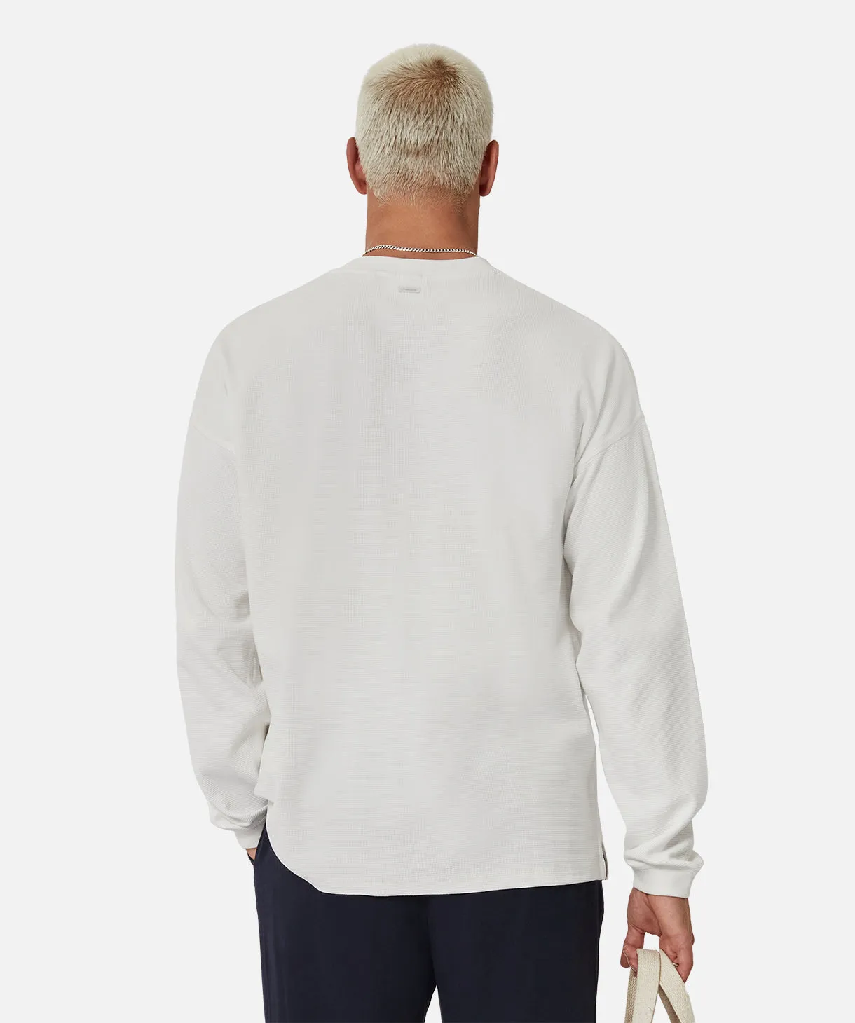 The Eastport Waffle Ls Tee - Chalk