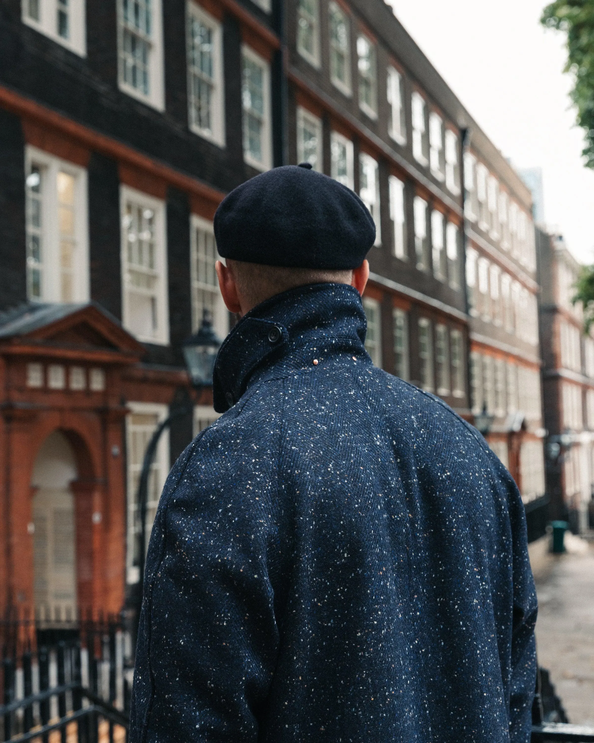 The Navy Permanent Style Donegal Overcoat