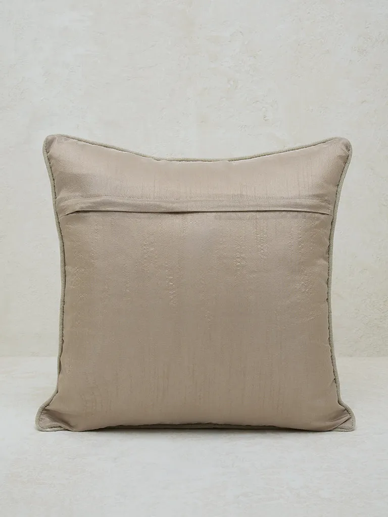 Westside Home Beige Lace Detailed Cushion Cover