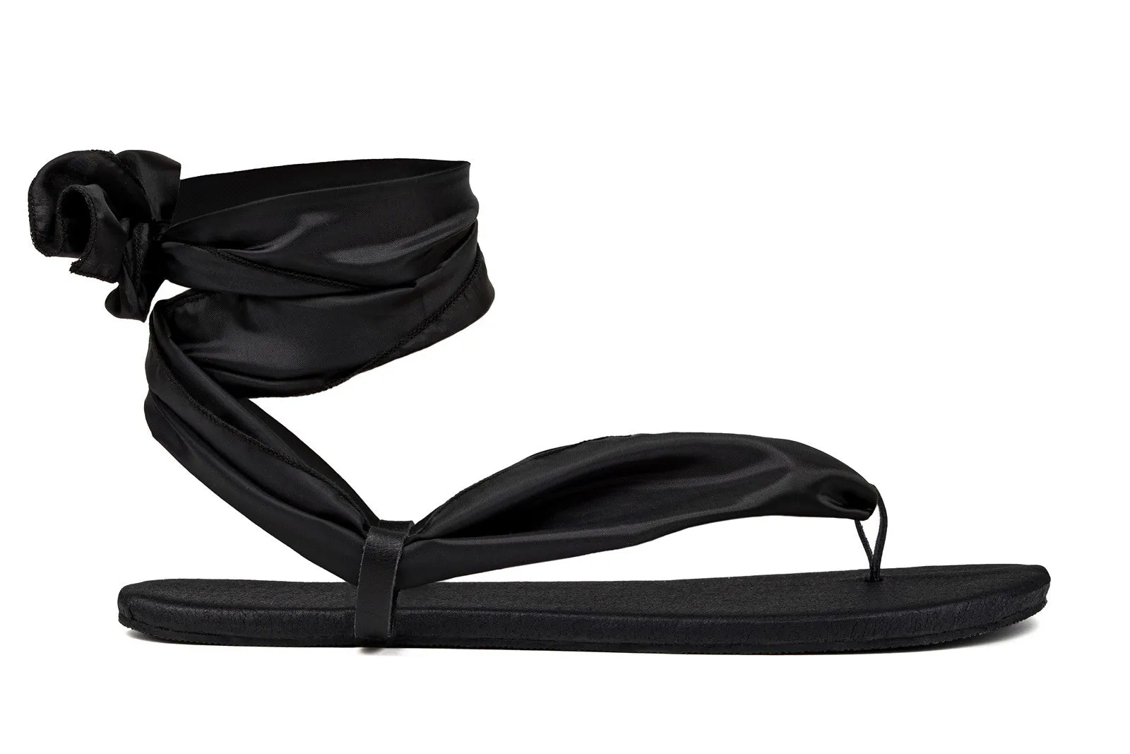 Women’s Barefoot Ribbon Ankle-Tie Sandals - black