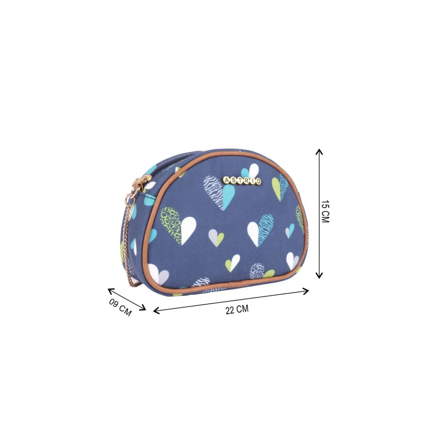 Womens Multi Color Heart Print Womens Sling Bag Medium Size