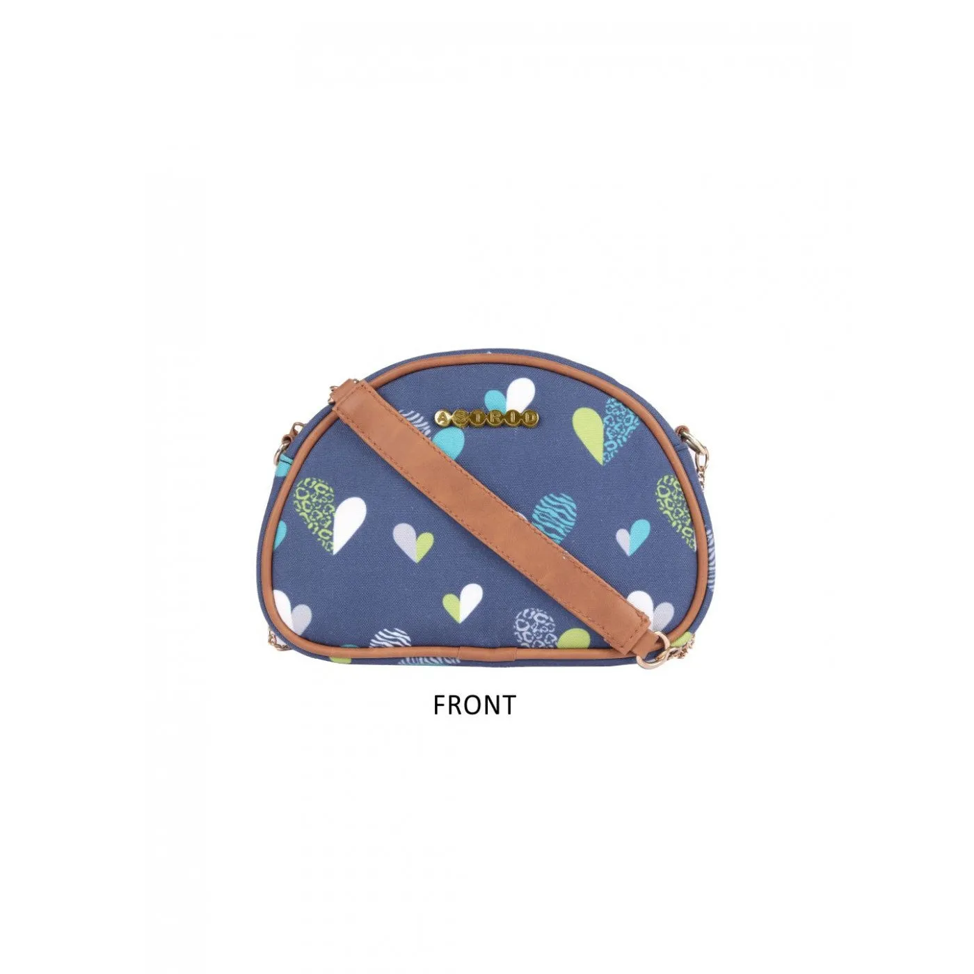 Womens Multi Color Heart Print Womens Sling Bag Medium Size