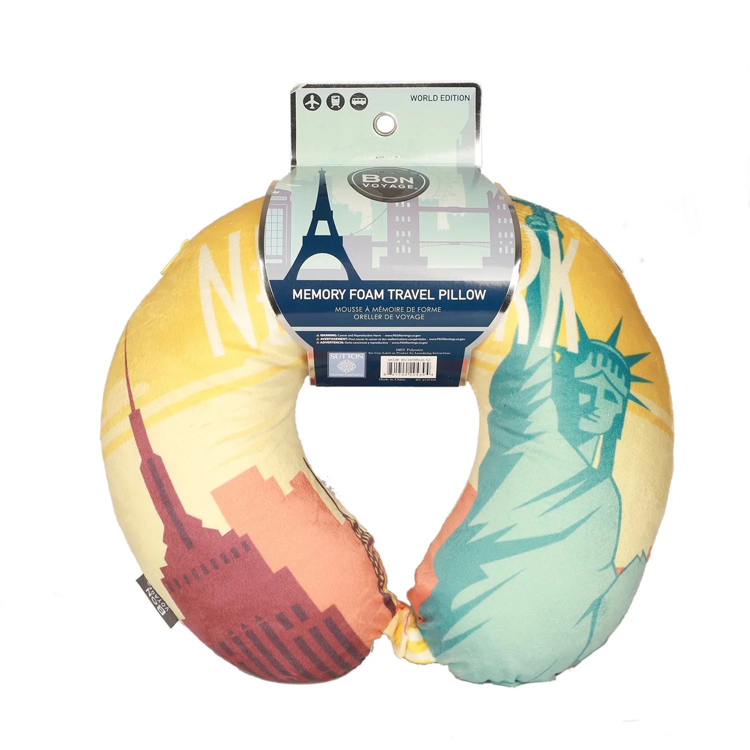 World Edition Memory Foam Travel Neck Pillow - New York